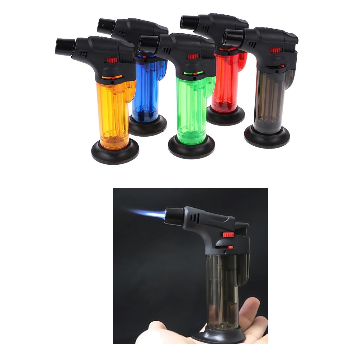 Accendino A Getto Antivento Con Fiamma Regolabile – Design Drago, Finestra Carburante Visibile, Ricaricabile Con Butano – Regalo Uomo In Confezione Lussuosa